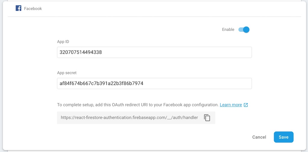 firebase facebook login web